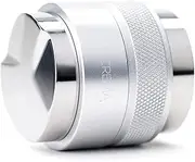 [CREMA COFFEE PRODUCTS] 45.5mm Coffee Distributor/Leveler & Hand Tamper | Fits Flair Pro and Pro 2 | Double Sided, Adjustable Depth | Beautiful Espresso Hand Tampers(45.5mm)(Silver)