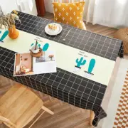 Checkered Vinyl Rectangle Tablecloth, Waterproof Oil Proof Spill Proof PVC Table