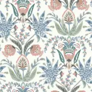 MN1912 Seaside Jacobean White / Pink / Blue Wallpaper by York Wallcoverings