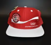 Vintage 1996 Coca-Cola Olympics The Game Snapback Cap Hat - NWT