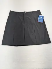 NWT White Sierra Women's West Loop Trail Stretch Black Pleaded Skort 14