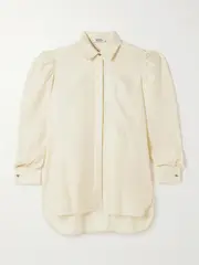 [Max Mara] Max Mara - Faraday Gathered Cotton Shirt - Ivory - UK 8 UK 8 Ivory