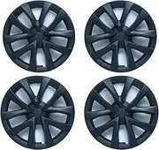 KAKA AUTO PARTS 4X Wheel Cover Hub Caps Rim Hubcap 18inch Suitable for Tesla Model 3 Matt Black Cover Hubcap