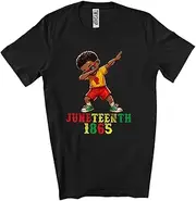 [Generic] Juneteenth; Cheerful Juneteenth Boy Dabbing Melanin; Black Afro African American Family Unisex T-Shirt