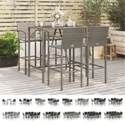 Outdoor Bar Set Table and Chairs Dining Furniture Setting Poly Rattan vidaXL