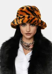 Fierce Tiger Faux Fur Bucket Hat