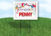 PENNY HAPPY BIRTHDAY BALLOONS 18 in x 24 in Yard Sign Road Sign with Stand