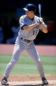 Brent Brede Arizona Diamondbacks awaits a pitch during the Dia- 1998 Old Photo