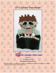 Zombie Treat Holder-Halloween- Plastic Canvas Pattern or Kit