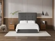 My Style Framed Headboard & Slimline Base - Queen / Gunmetal / Gas Lift Base