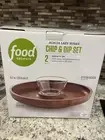 ACACIA WOOD LAZY SUSAN CHIP/VEGGIE AND DIP BOWL