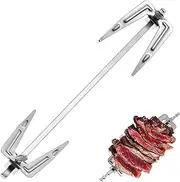 INOOMP Stainless Steel Roast Chicken Fork for Air Fryer BBQ Grill Rotating Skewers for Fish Meat Durable Heat Resistant Kitchen Tool for Roasting