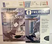 Truform Compression Socks XL 2 15-20 mmHg, Men's Dress Over Calf Socks, Black