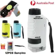 Kids Microscope Kit Handheld Pocket Phone 60X-120X Magnification With LED Lens