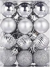 Christmas Decoration Balls - 24Pcs Shatterproof Christmas Tree Ornament Balls for Holiday Wedding Party Decorations, Xmas Tree Hanging Ornaments (Silver)