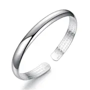 3PCS Silver plating Retro Bangles Women Bracelet Fashion Glossy Simple Jewelry