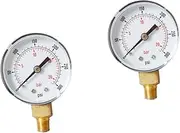 Mobestech 2pcs Bar Pressure Gauge - Psi Pressure Gauge Barometer Clear Number Markings Pressure Gauge Y50 Pressure Gauge Compressed Air Pressure Gauge Dry Pressure Gauge Npt Pressure Gauge