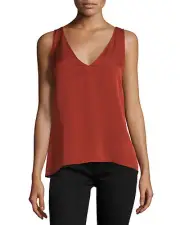 NWT $215 Theory Narcyz Modern Georgette Pleat-Back Silk Top
