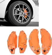 SustVita Aluminum Alloy Caliper Protector, Easy to Install, Stylish Brake Caliper Cover for Front Rear Use, 4PCS Set for Selections Y 19 20in Wheels Hub (Orange)