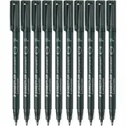 Staedtler 318 Lumocolor Permanent Marker Pen Fine (Black) [Box 10]