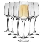 6x Lal Champagne Flutes Stemware Glasses Prosecco Sparkling Wine 230ml