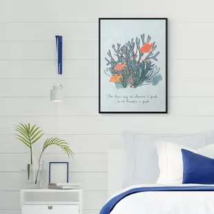 珊瑚與魚群II - 手繪珊瑚魚掛畫/水彩/海洋掛畫/兒童房裝飾/菠蘿選畫所