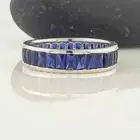 2.00Ct Emerald Cut Lab Created Sapphire Eternity Band Ring 14K White Gold Plated