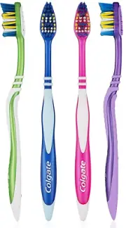 Colgate ZigZag Toothbrush MEDIUM Bristles Deep Cleaning COLORS VARY 4 PACK