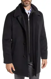 Hart Schaffner Marx MacBeth Wool Blend Car Coat with Bib