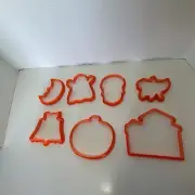 7 Halloween Cookie Cutters: Moon Ghost Skull Witch Bat Pumpkin Haunted House