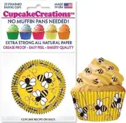 Bees Cupcake Baking Cups 2" XStrong Honey Bees All Natural Paper Made in USA