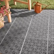 6 GRAY Interlocking Tiles Indoor Outdoor Path Mat Patio Walkway Barbecue DIY