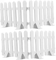 MOTHNUR Elegant Plastic Garden Fence Bases 4 Pcs Decorative Picket Fence for Outdoor Landscape Fencing Panel