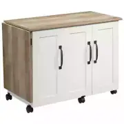Sewing Machine Cart Cabinet Table Crafts Expandable Folds Storage Shelves Wheels