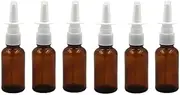 QUUPY 6PCS 30ml/1oz Empty Refillable Glass Nasal Spray Bottle Nose Sprayer Fine Mist Sprayers Containers Vials for Makeup Cosmetics Applications