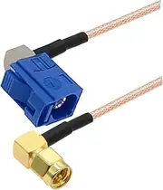 1PCS RG316 Fakra C Male/Female to SMA Male 90 Degree Connector Extension Cable Car Antenna Coaxial Jumper Tail Fiber(SMA M90 to FakraCF90,0.5M)
