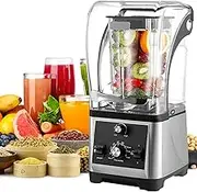 Blender Smoothie Maker, 1.6L Electric Stand Mixer, 1800W Blade Ice Crusher with Sound Enclosure, Silent Broken Wall Cooking Machine, for Shakes and Smoothies, Nuts, Ice and Fruits
