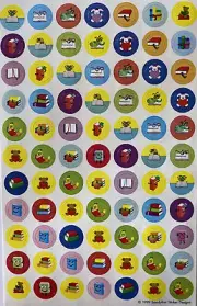 BOOKWORM SCHOOL DOT Stickers (77pc)Sandylion•Reading•Teddybear •Homework•Circles
