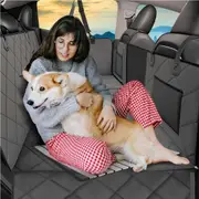Grey Large SUV Pet Car Seat Cover Hammock Mat Cat Dog Back Extender Protector Hard Base Waterproof Bed