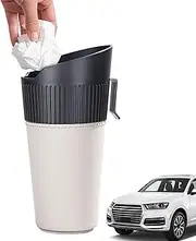 Car Garbage Can - Car Cup Trash Can Leather Wrapping,Vehicle Waste Bin for Side Door Backseat Center Console, Multifunctional Organizers and Storage