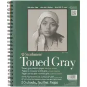 Strathmore 412109 Toned Sketch Spiral Paper Pad 9"x12"-Gray 50 Sheets