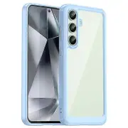 Compatible For Samsung Galaxy S24 FE Shockproof Case TPU +Acrylic Protective Clear Phone Cover Blue