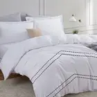 600TC Arrow Geometric Embroidered Egyptian Cotton Duvet Cover Set: A 3Piece Mast