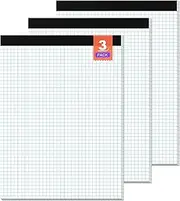 Graph Paper Legal Pad 8.5 x 11 Grid Paper Letter Size Graphing Paper 4x4, 3 Pack Quad Ruled Legal Pad 11 x 8-1/2'' Writing Pads 30 Sheet/ Pad, 8.5 x 11'' Drafting Paper Perforated Math Paper Pad