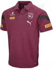 QLD Maroons 2023 State Of Origin Mens Maroon Team Polo Shirt Sizes S-7XL BNWT