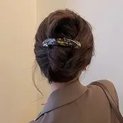 French Tortoise Shell Hair Barrettes for Women Thick Thin Fine Hair Clips Hairpin Acrylic Acetate Barrette Hair Slides Ponytail Holders Leopard Print Women's Styling Hair Accessories