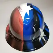 full brim hard hat custom hydro dipped IN TRUE EMBROIDERED AMERICAN FLAG REALIST