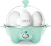 Electric Egg Cooker for Hard Boiled, Poached, Scrambled Eggs - Aqua, 6 Capacity