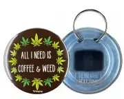 Coffee and Weed Art Bottle Opener 420 Stoner Gifts Collectibles and Accessories