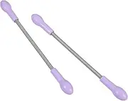 Vaguelly 2pcs Spring Removal Tweezers Portable Eyebrow Trimmer Facial Hair Remover Tool Hair Extraction Device Stainless Steel Spring for Home Use Random Color